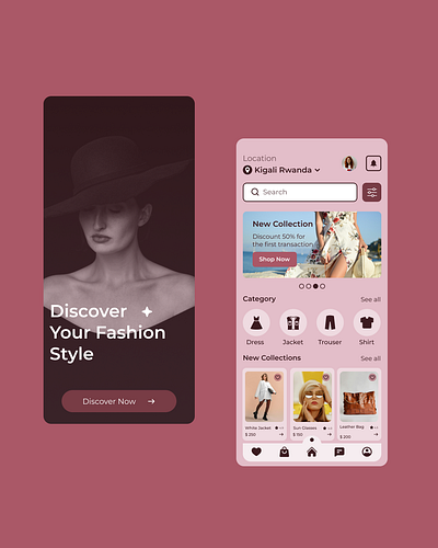 Fashion Mobile Page UI design design fashion collection fashionapp homepage mobileappdesign onboarding screen ui ui uiux uidesign uiux ux uxdesign