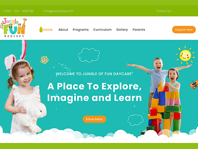 Daycare website graphic design web design