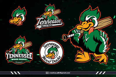 Tennesse Wood Ducks baseball branding character characterlogo design duck ducklogo graphic design iconic logo illustration logo logodesign mascot mascotlogo mlb modern logo woodduck