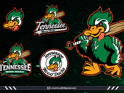 Tennesse Wood Ducks baseball branding character characterlogo design duck ducklogo graphic design iconic logo illustration logo logodesign mascot mascotlogo mlb modern logo woodduck