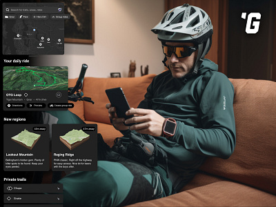 Gnar - bike app - planning stage app bike downhill enduro gnar moutain bike product design rider ui uxui