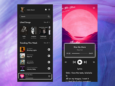 Music Player app app figma music prototype ui uiux ux