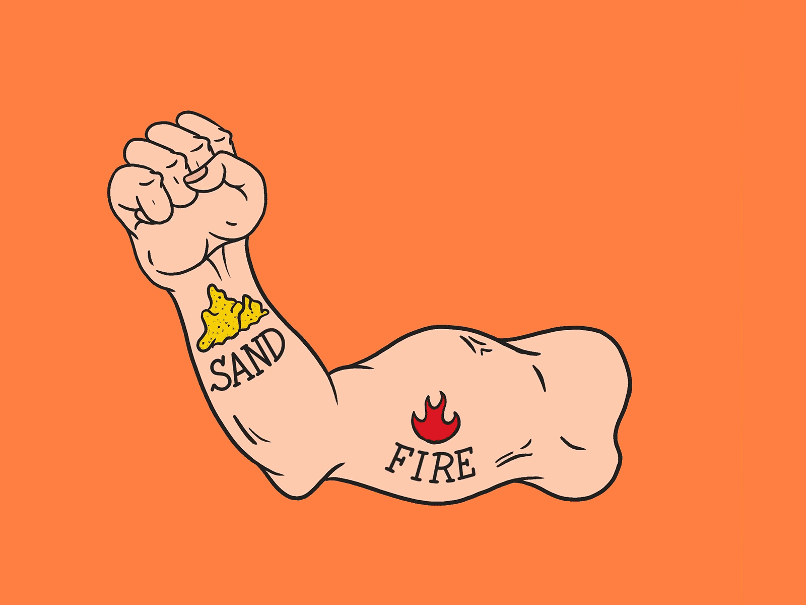 Stupid Tattoo animation biceps fire fisrt fresco jock strong tattoo