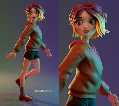 Posing Girl .girl 3d blender character colors cycles illustration light modeling render texture