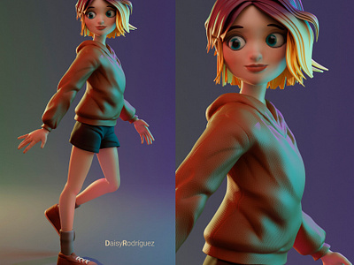 Posing Girl .girl 3d blender character colors cycles illustration light modeling render texture