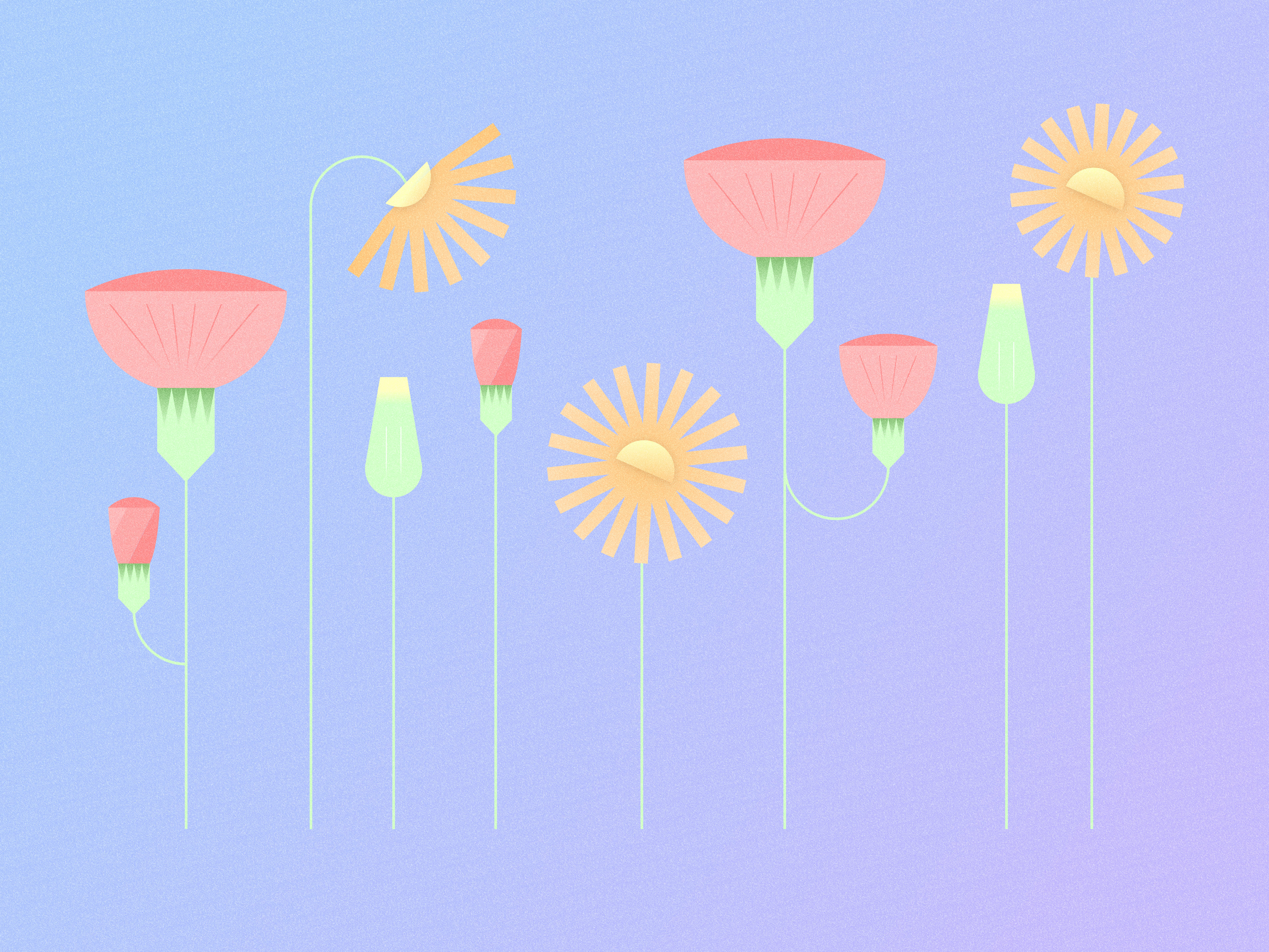 Spring - flowers adobe illustrator design flower graphic design pastel colors spring spring flowers spring illustration vector vector illustration