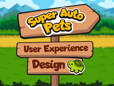 Super Auto Pets | Ui Ux after effects animation app auto branding design game design graphic design illustration lighthearted logo mobile mobile game motion graphics pets simple title screen turtle ui vector