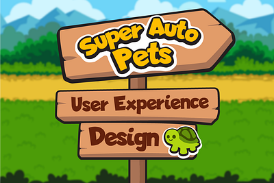 Super Auto Pets | Ui Ux after effects animation app auto branding design game design graphic design illustration lighthearted logo mobile mobile game motion graphics pets simple title screen turtle ui vector