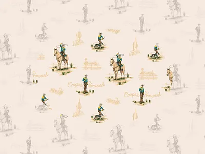 Cooper Howard Pattern cowboy fallout illustration pattern pattern design retro vintage inspired western wild west