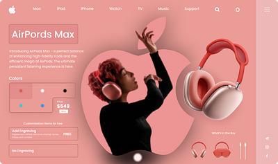 AirPords Max 3d airpods apple bluetooth branding buy design designing figma graphic design headphones logo max order pods ui uiux ux wireless