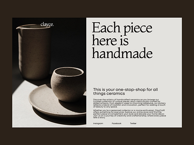 Hero page for the ceramics store branding design graphic design illustration logo typography ui ux vector web design