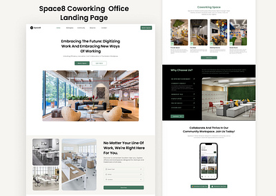 Space8 Co-working Space landing Page co working space landing page office website portfolio ui design uiux design landing page web app design website ui
