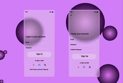 #DailyUI Sign Up Screens. figma glassmorphism mobile screen sign up screen typography ui user interaction