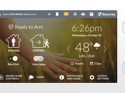 Home Security Interface mobile ui
