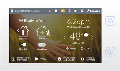 Home Security Interface mobile ui
