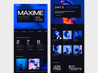 Maxime - Conference Website Template conference event summit ui ux web design webflow website