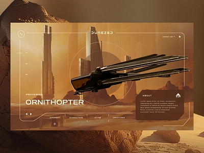 DUNEZED - Website Concept dune dune movie dune website futuristic futuristic ui futuristic web sand sand web sandstorm sci fi sci fi website ui design web website design