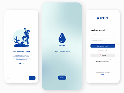 Volunteer App UI - Relief app design dailyui drought figma prototype sign up ui user interface ux volunteer volunteering app