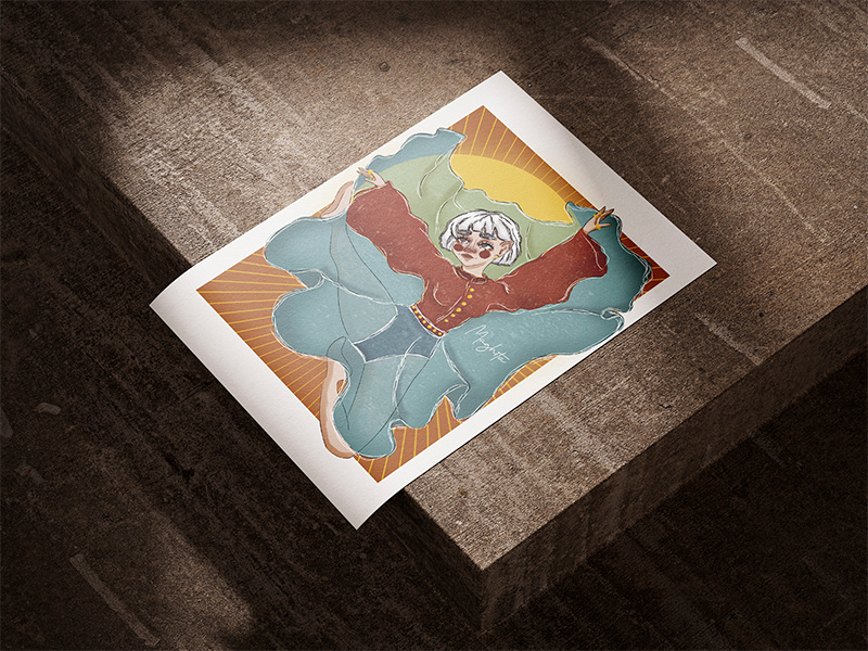 Poster "Dancer in the sun" animation character design graphic design illustration