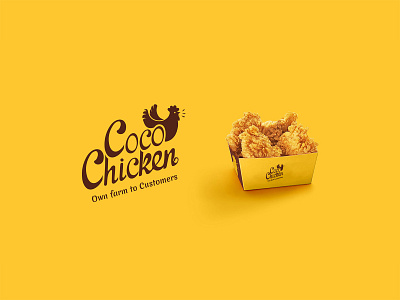 Coco Chicken branding chicken logo creative logo fried chicken fried chicken logo logo logo design restaurants logo simple logo yellow