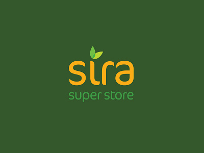 Sira Super Store creative logo design fmcg logo food company logo food store logo green grocery logo leaf logo logo store logo two leaf logo yellow