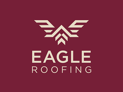 Eagle Roofing Logo bird construction design designer eagle freelance graphic house icon logo missouri roof roofing st louis symbol wings