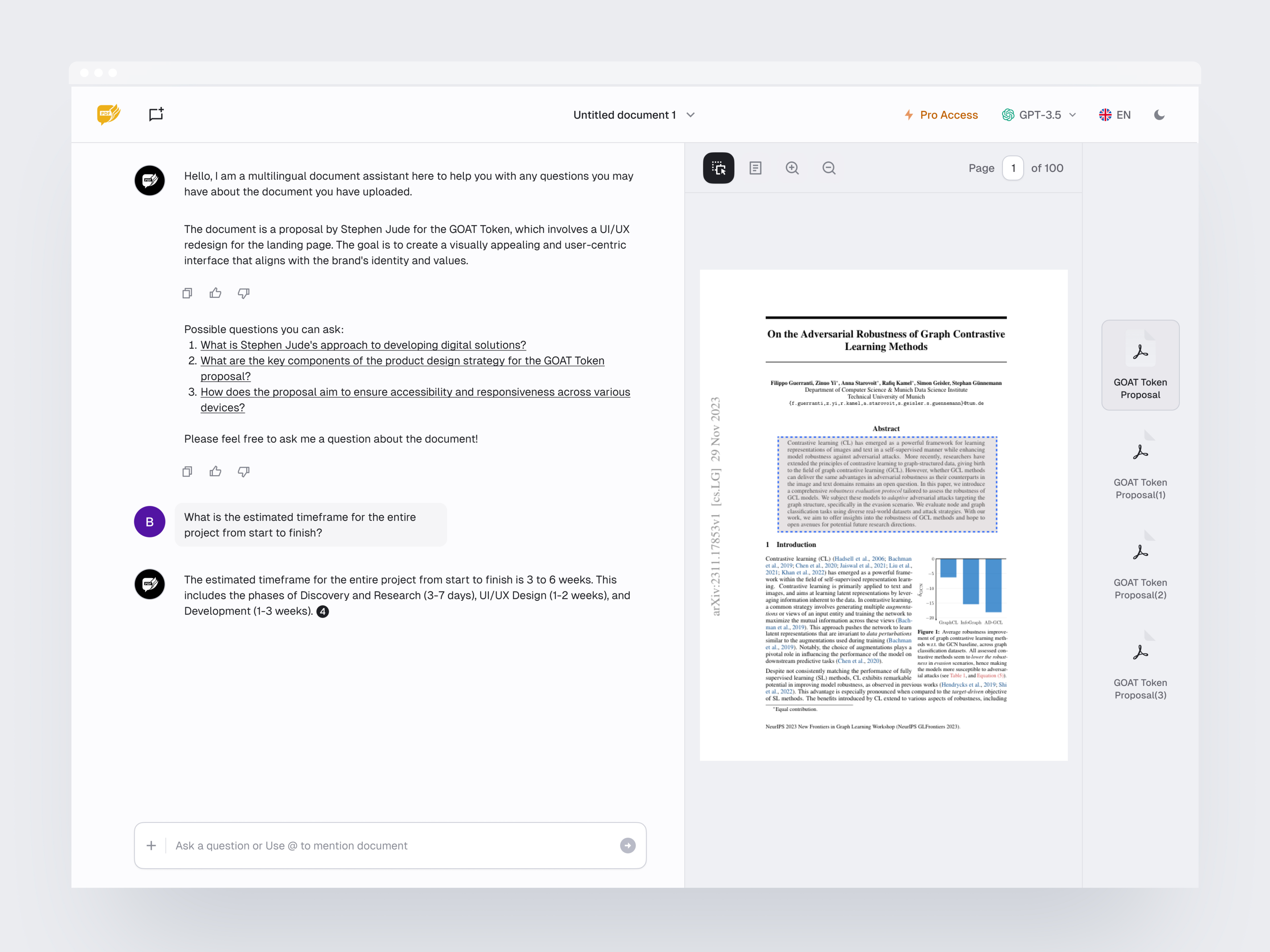 AskyourPdf Chat UI Redesign ai ai to text askyourpdf chat ui chat with document dashboard product design ui ux visual design