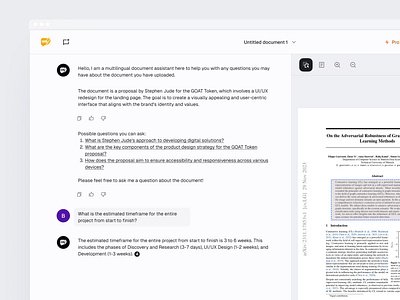 AskyourPdf Chat UI Redesign ai ai to text askyourpdf chat ui chat with document dashboard product design ui ux visual design