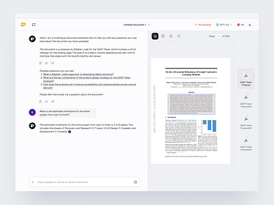 AskyourPdf Chat UI Redesign ai ai to text askyourpdf chat ui chat with document dashboard product design ui ux visual design