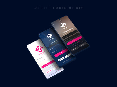Mobile App Login UI Kit app design graphics designer ui uiux