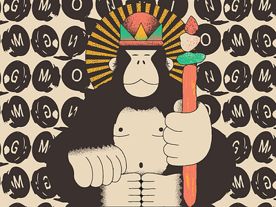 ★ Monking ★ bold character dub gorilla illustration king monkey reggae
