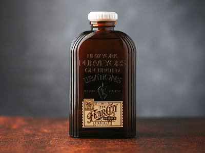 The Fear City Gin apothecary bottle branding design gin label lettering packaging rum spirit stamp typography vintage vodka whiskey