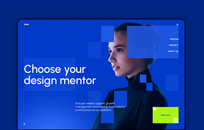 Landing Page Hero Section. Design Mentorship Startup hero hero section landing main screen ui web design