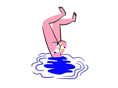 Bottoms up! 👙 bikini design doodle funny handstand illo illustration legs lol sketch swimming