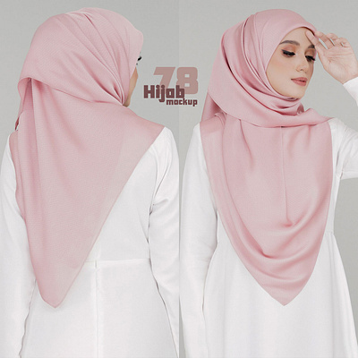 Hijab Mockup Pack 78 apparel clothes design download fabric fashion female girl hijab mockup model muslim photoshop psd scarf shawl template textile woman
