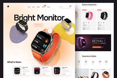 Smart Watch Website(Watches E-commerce Site) apple apple watch design clock design ecommerce landing page landing page design linkedin luxury watches marketplace minimal modern design online shopping pinterest product page shop technology ui ux web design website