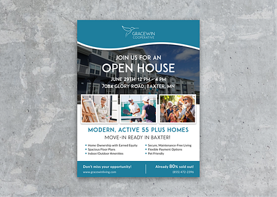 Gracewin Cooperative Open House Ad advertising branding figma graphic design photoshop poster poster design ux