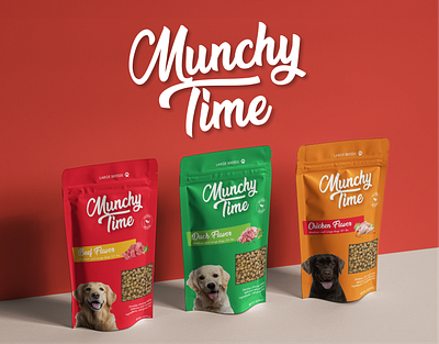 Munchy Time Dog Food Packaging Design figma illustrator packaging packaging design photoshop product product design ux