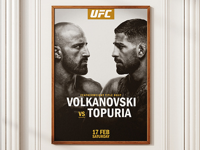 UFC Poster fightnight graphic design graphic poster poster poster design sport art sport poster topuria ufc ufc poster volkanovski