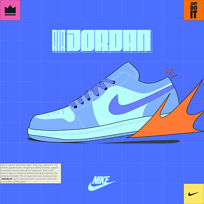 Nike Air Jordan Illustration 2d adobe illustrator design elements graphic design illustration nike shoe typography vector