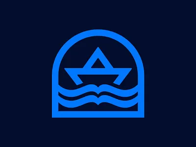 Wesleyan Bible Academy Logo Mark academy bible blue boat branding custom design graphic design logo vector visual identity wave