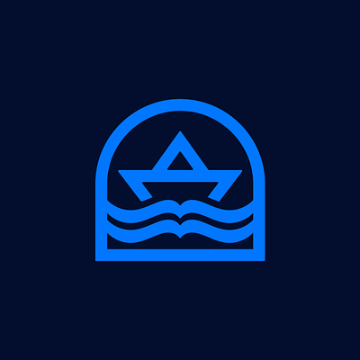 Wesleyan Bible Academy Logo Mark academy bible blue boat branding custom design graphic design logo vector visual identity wave