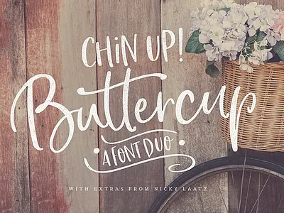 Chin Up Buttercup! Font Duo & Extras branding craft cute greeting greeting card logo quote scrapbook scrapbooking script sweet wedding