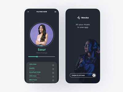 Mocka - Music Player App figma interface music music app music app player ui user experience
