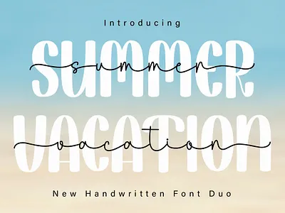 Summer Vacation Duo crafting font cute font handwritten monoline new font script script font