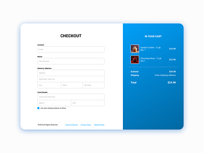 #DailyUI 002 - Credit Card Checkout checkout credit card daily challenge daily ui dailyui design desktop ui