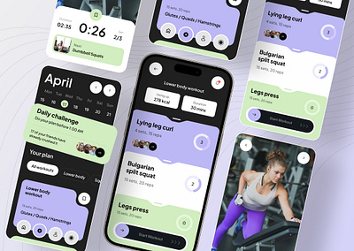 Fitness App Design appdesign application attractivedesign branding fitness app design gym mobileapp services uiux uxdesign