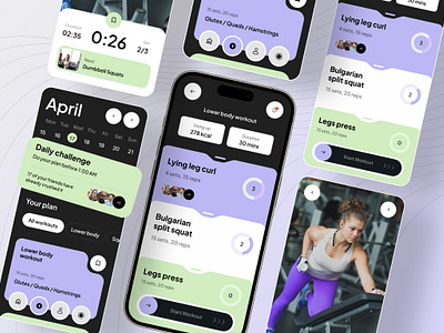 Fitness App Design appdesign application attractivedesign branding fitness app design gym mobileapp services uiux uxdesign