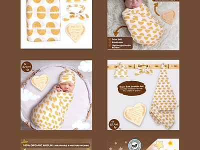 Amazon Listing Images | Product Infographics | Baby Blanket amazonapluscontent amazonlistingimages amazonoptimization apluscontent brandgraphics design graphic design illustration infographics listingimages ui