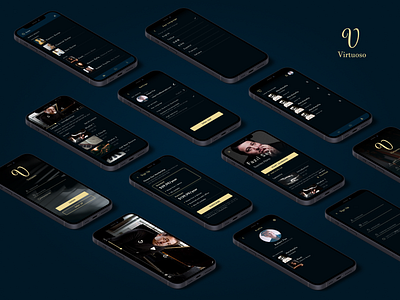 Musical Instrument Learning App - Virtuoso app concept design design design system learning app music music app ui ux